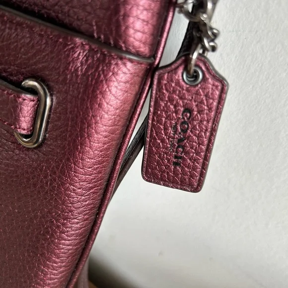 Coach Swagger Swingback Metallica Pebble Leather Cross Body - Picture 8 of 8
